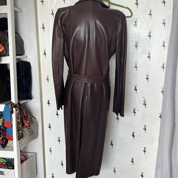 *RARE* 90’s Gucci by Tom Ford Vintage F/W Runway Leather Coat chocolate brown 42 - Picture 7 of 17